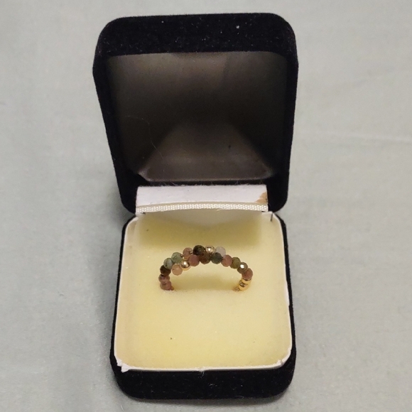 Multicolor Beaded Gemstone Ring - Picture 2 of 4